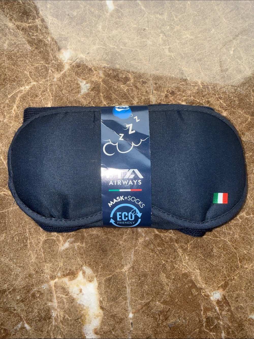 Black Travel Sleep Mask & Socks Set